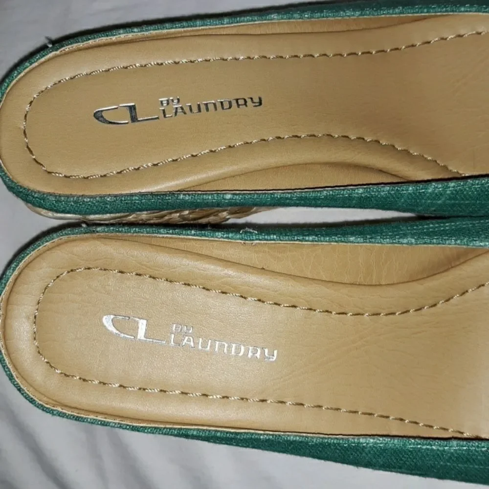CL by‎ Laundry Daysie Open Back Aqua Espadrilles